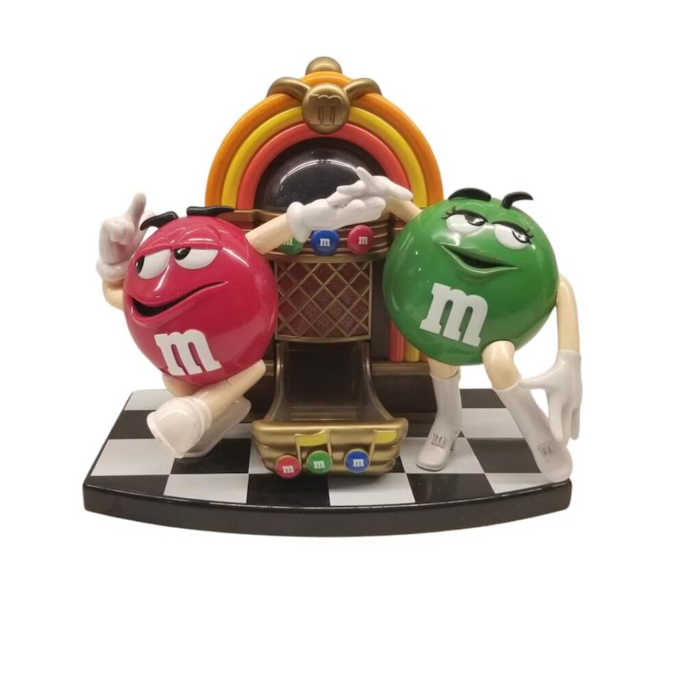 Vintage M&M Collectible Jukebox, Rock and Roll Cafe Music Candy Dispenser GUC